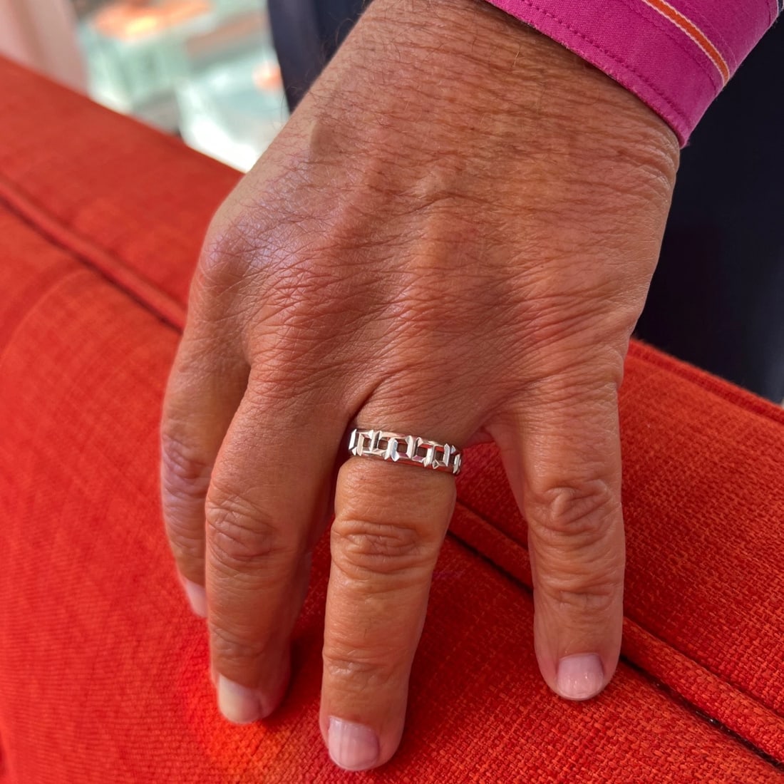 Tiffany & Co. Men's True Wide Wedding Ring 18K White Gold, Size 10.5, 5.67 Grams - 5