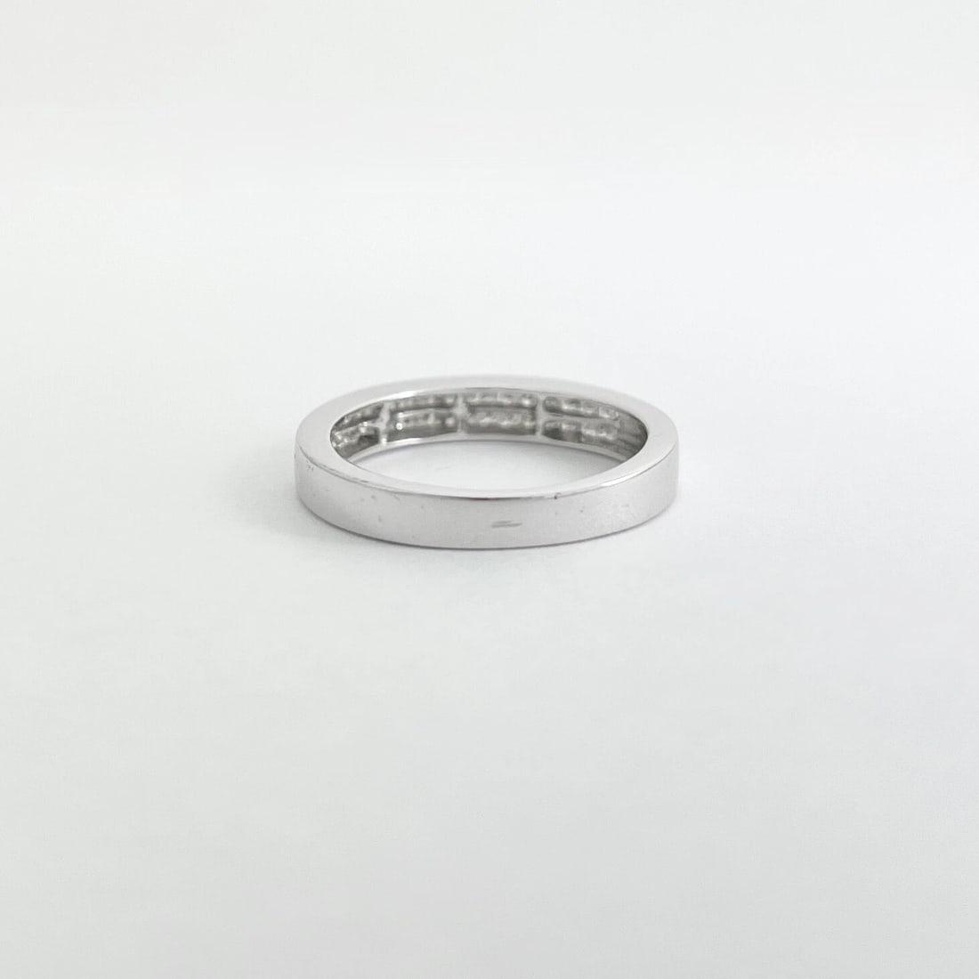 Princess Cut Invisible Set Diamond Ring Wedding Band 14K White Gold, 2.49 Grams - 8