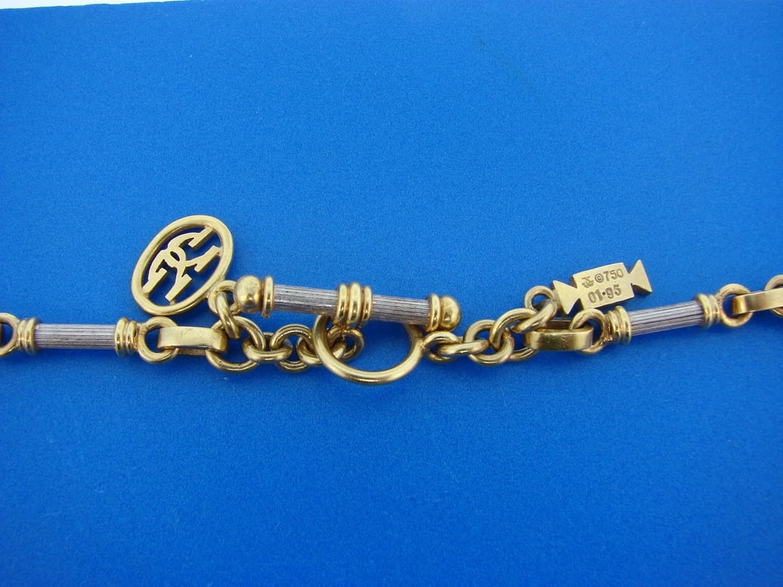 UNIQUE Jacques 18k Yellow & White Gold, Diamond & Pearl Necklace - 4