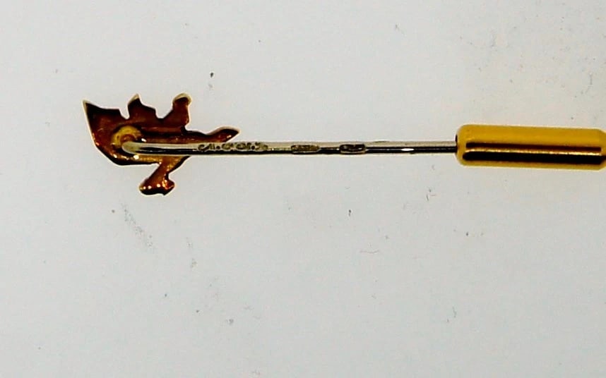 CHIC Fasano 18k Yellow Gold & Enamel Stick Pin! - 2