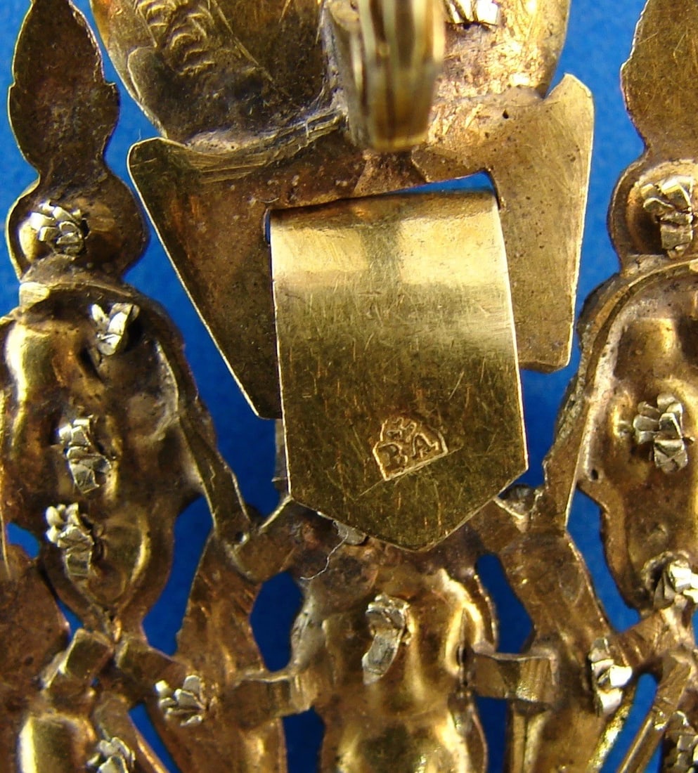 Iberian Georgian Catalan 18k Yellow Gold Citrine Chandelier Dangle Earrings - 3