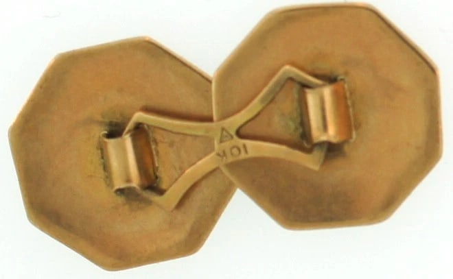 G'DAY MATE! Victorian 10k Yellow Gold and Blue Enamel Cufflinks, English, c.1900 - 3