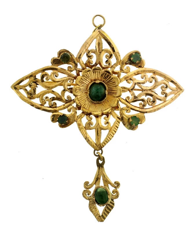 C.1900 VICTORIAN FRENCH JADE 18K YELLOW GOLD PIN BROOCH ANTIQUE: Title: C.1900 VICTORIAN FRENCH JADE 18K YELLOW GOLD PIN BROOCH ANTIQUEDescription: UNIQUE ANTIQUE PIN BROOCH C.1900 18K YELLOW GOLD JADE WEIGHT 16.2 G MEASURES 3 1/16'' X 2 3/4'' The Collection