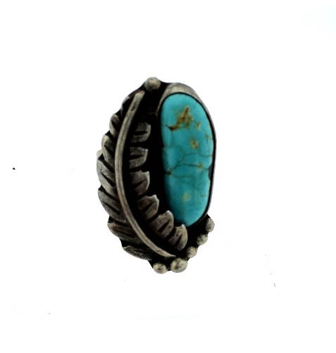 SILVER TURQUOISE UNIQUE AMAZING RARE RING LEAF DESIGN (1 of 1)