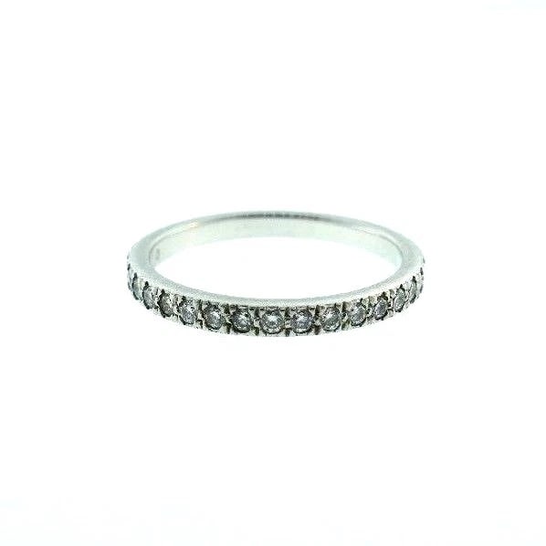 TIFFANY & CO. Platinum & Diamond Band: Title: TIFFANY & CO. Platinum & Diamond BandDescription: Tiffany & Co. Platinum & Diamond Band · This is a must for a collector. The weight is 2.3 grams. The width of band is 1/16 of an inch.