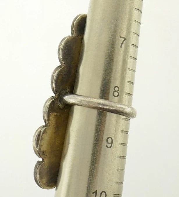 Rectangular Sterling Silver Turquoise Ring - 8