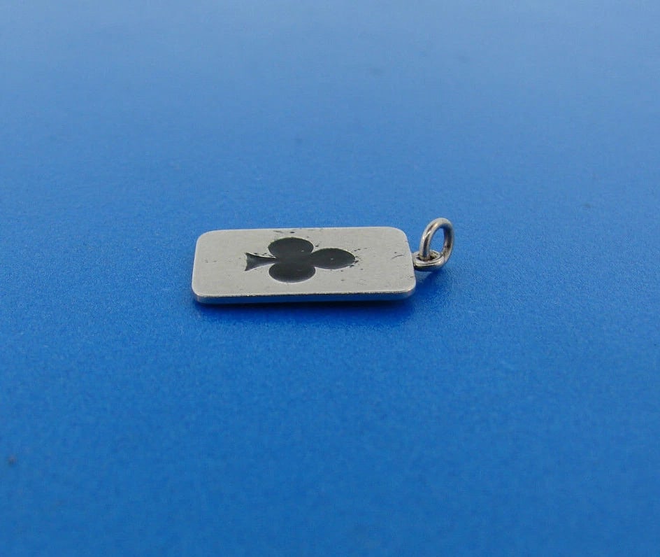 FUN Art Deco Platinum & Enamel Deck of Cards Charm Circa 1920s - 4