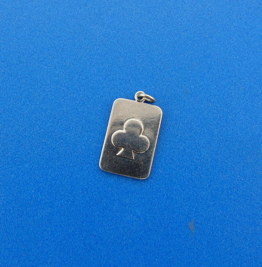 FUN Art Deco Platinum & Enamel Deck of Cards Charm Circa 1920s - 5
