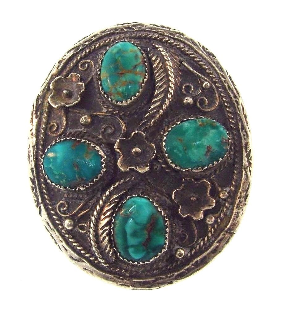 WOW Sterling Silver & Turquoise Statement Ring (1 of 2)