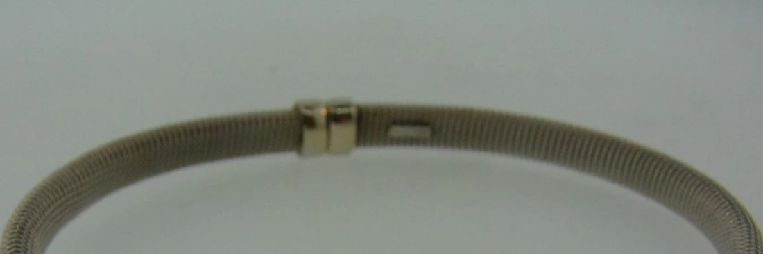CHIC Italian 14k White Gold Mesh Bangle - 3