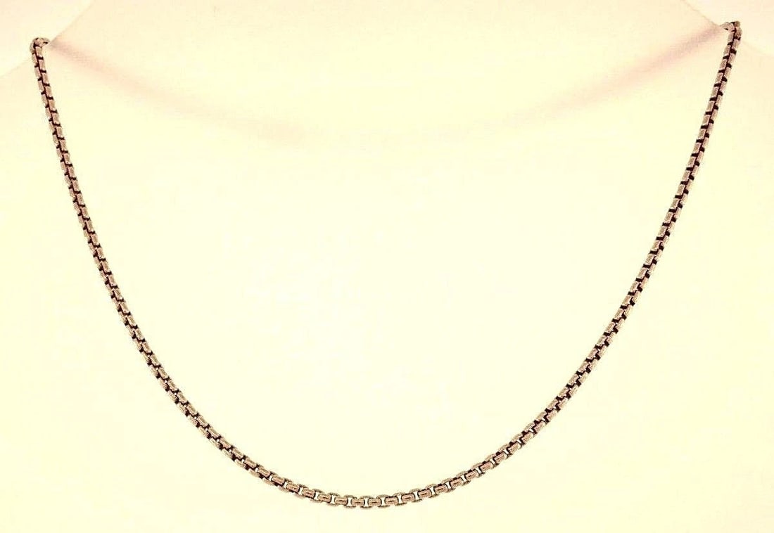Sterling Silver Box Link Watch Chain: Title: Sterling Silver Box Link Watch ChainDescription: Sterling Silver Box Link Watch Chain Features a lobster clasp Stamped with a hallmark for 925 sterling silver. Measurements: Length is 15