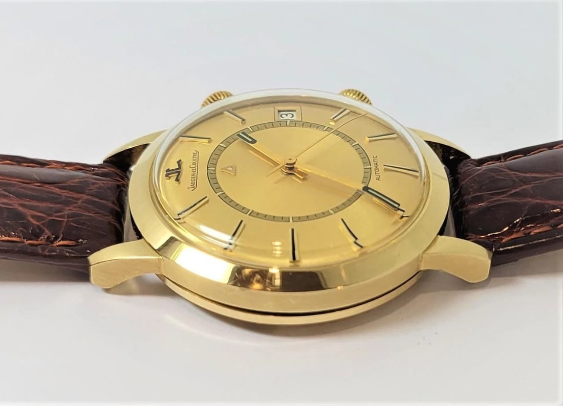 Vintage 18k JAEGER-LeCOULTRE Automatic MEMOVOX Alarm Watch Cal.825 RARE SERVICED - 7