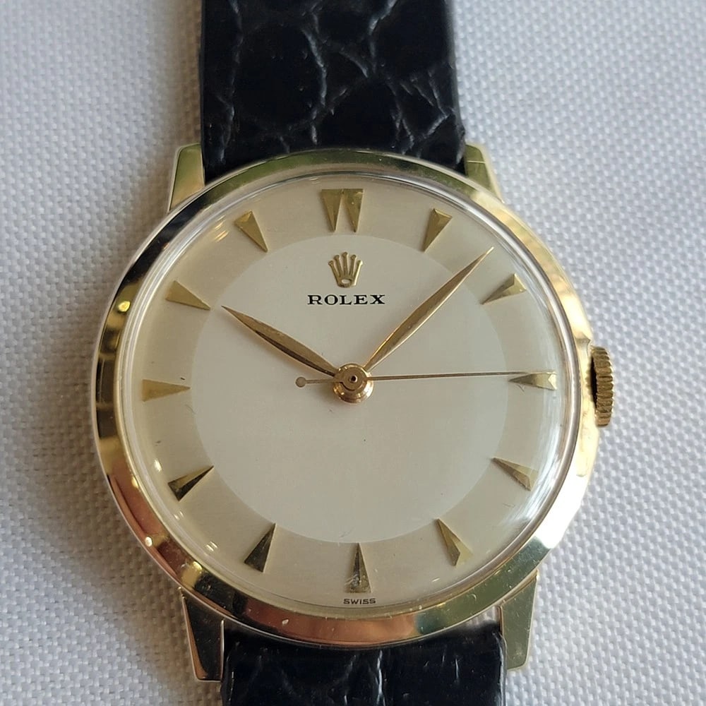 Rolex Precision 14k Solid Gold Mens Manual Wind Dress Watch 1950s Vintage RA709 (1 of 13)