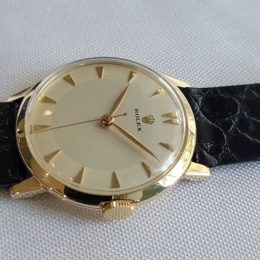 Rolex Precision 14k Solid Gold Mens Manual Wind Dress Watch 1950s Vintage RA709 - 5