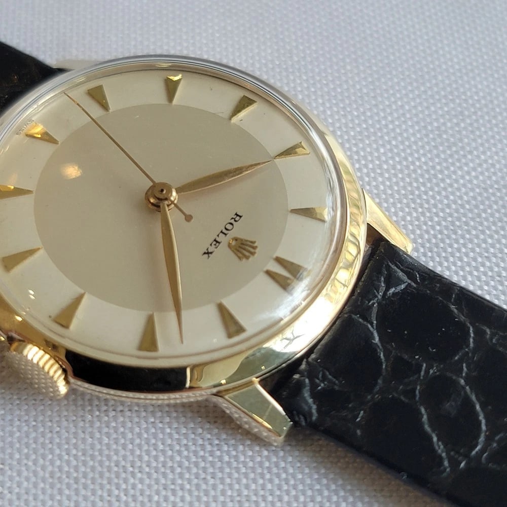 Rolex Precision 14k Solid Gold Mens Manual Wind Dress Watch 1950s Vintage RA709 - 6