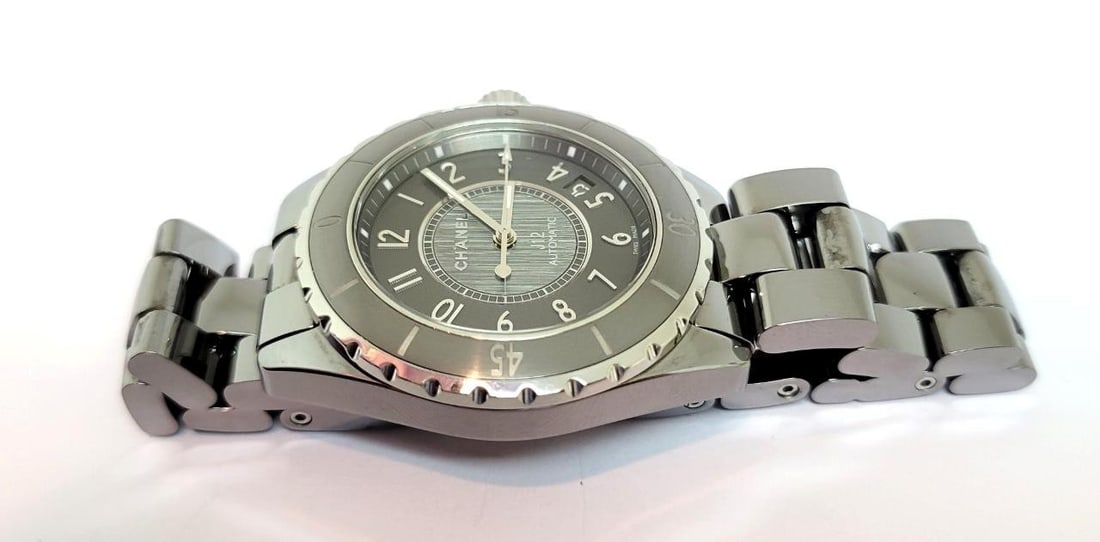 Unisex CHANEL J12 H2979 Automatic Gray CERAMIC Case Bracelet & Dial 38mm Watch - 9