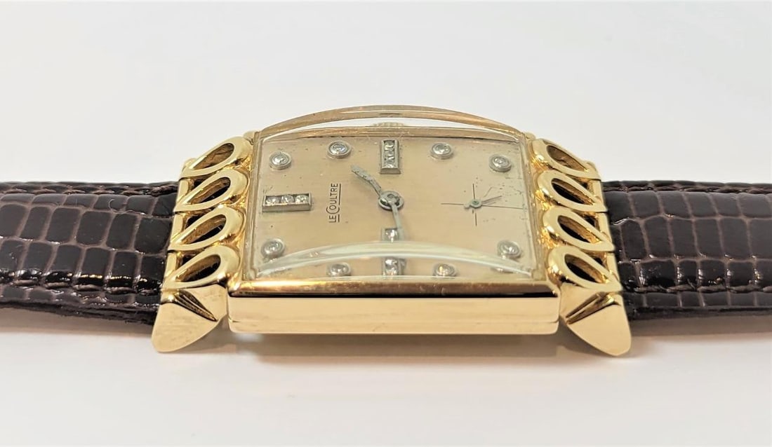 Vintage 18k Yellow LeCOULTRE Winding Watch 1940s Cal 438/CW FANCY LOGS* RARE - 11