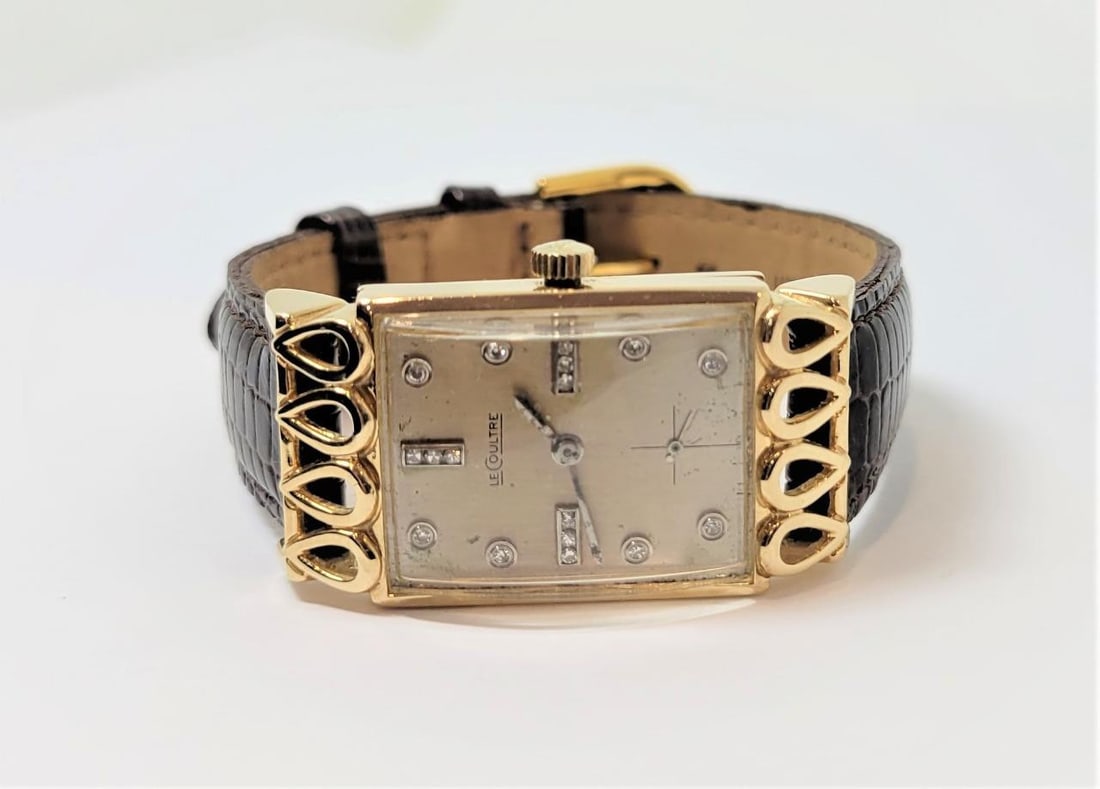 Vintage 18k Yellow LeCOULTRE Winding Watch 1940s Cal 438/CW FANCY LOGS* RARE - 6