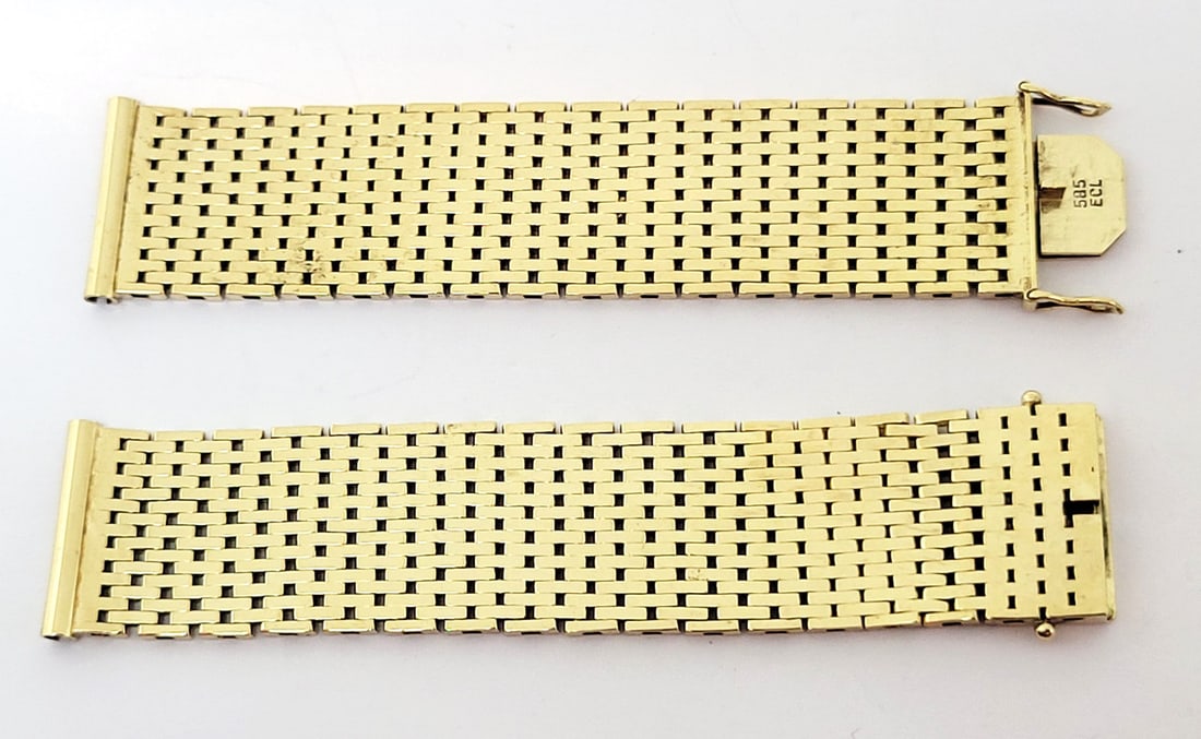 SOLID 14k Yellow GOLD Watch Bracelet to fit 17.5 mm Logs* EXLNT 38.1 grams - 8