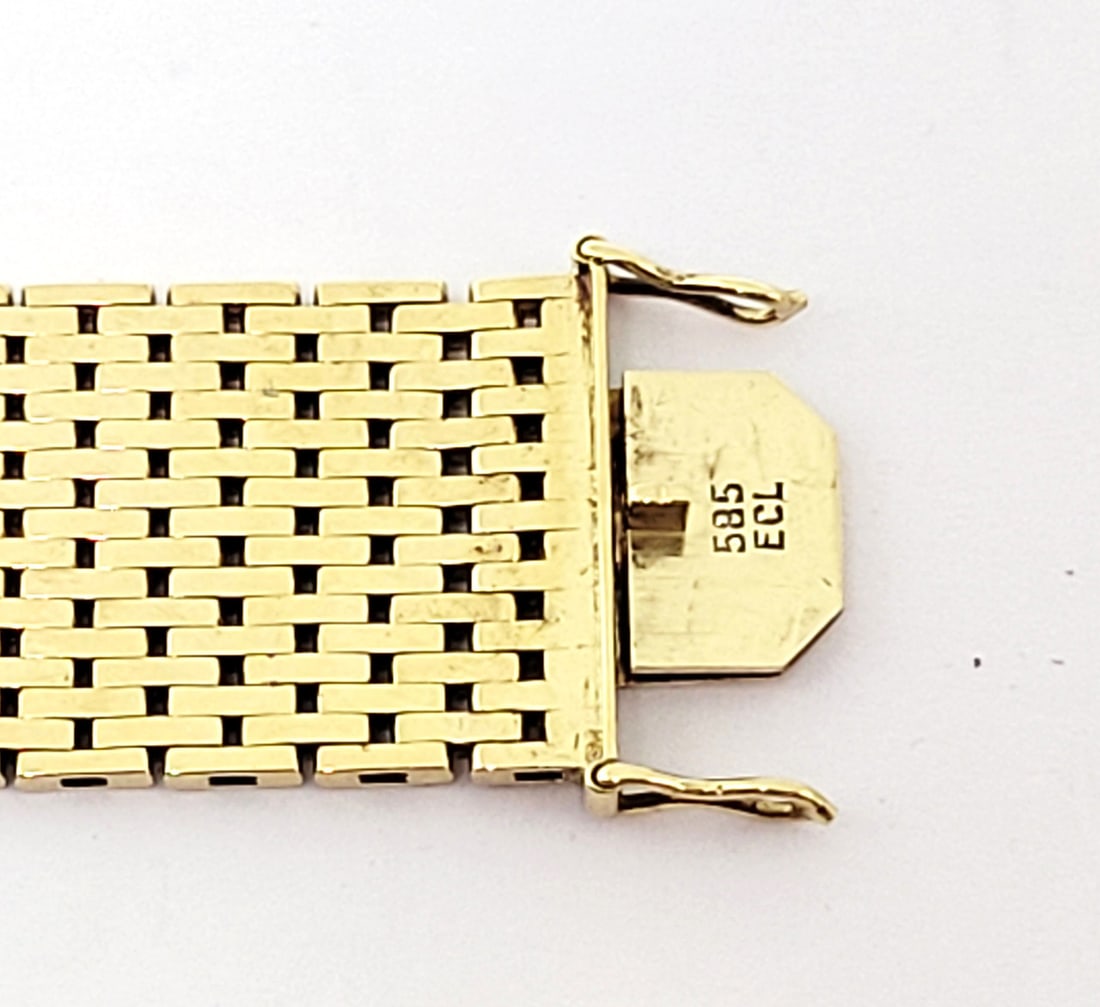 SOLID 14k Yellow GOLD Watch Bracelet to fit 17.5 mm Logs* EXLNT 38.1 grams - 9