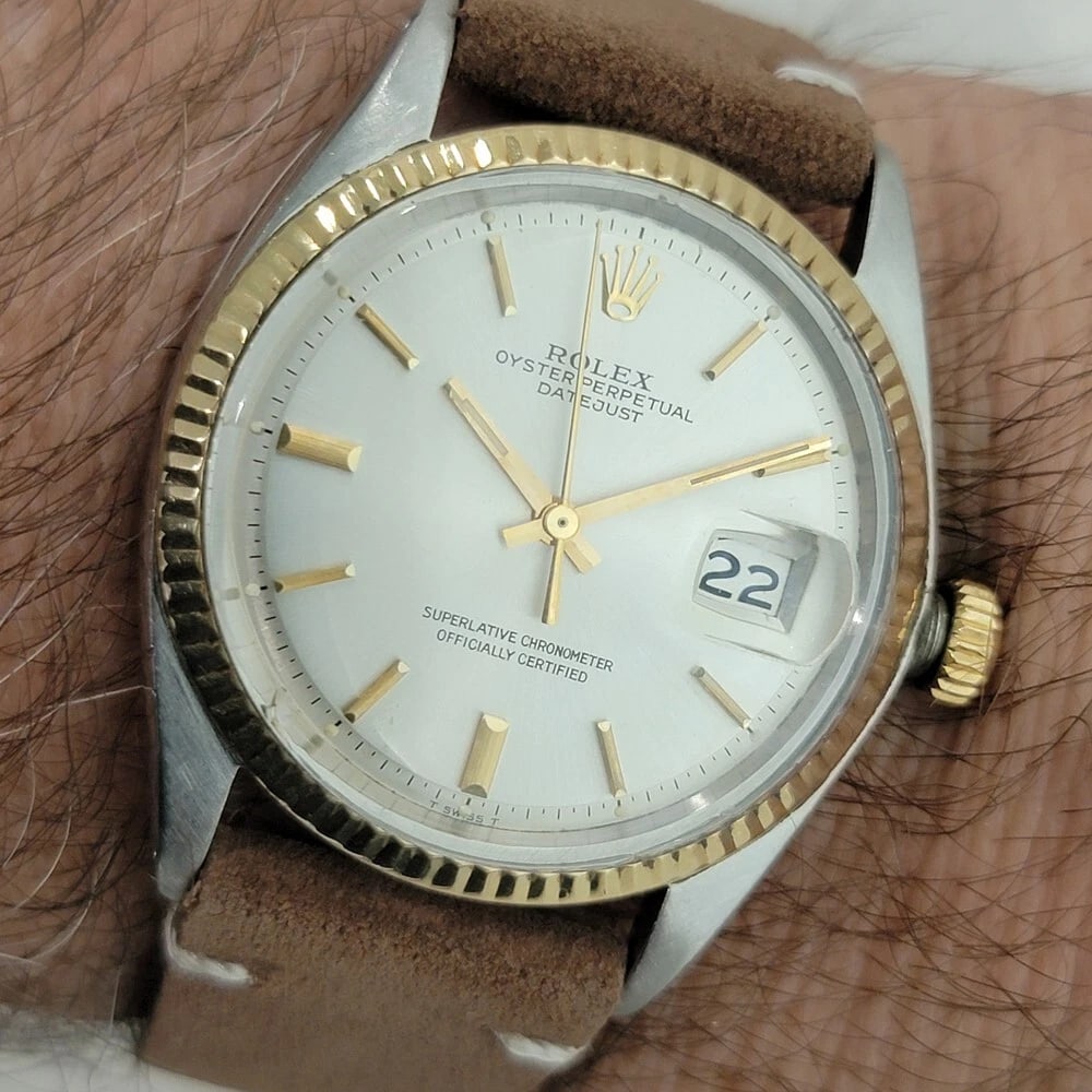 Rolex Oyster Ref 1601 Datejust 36mm 18k Gold SS 1970s Mens Automatic RA535B - 13