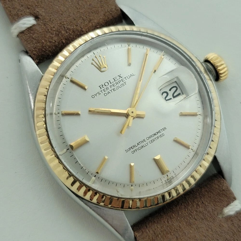 Rolex Oyster Ref 1601 Datejust 36mm 18k Gold SS 1970s Mens Automatic RA535B - 3