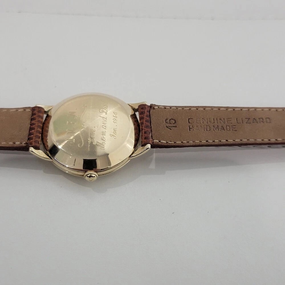 Omega cal 344 14k Gold Filled 32mm Mens 1950s Bumper Automatic Vintage RA581 - 10