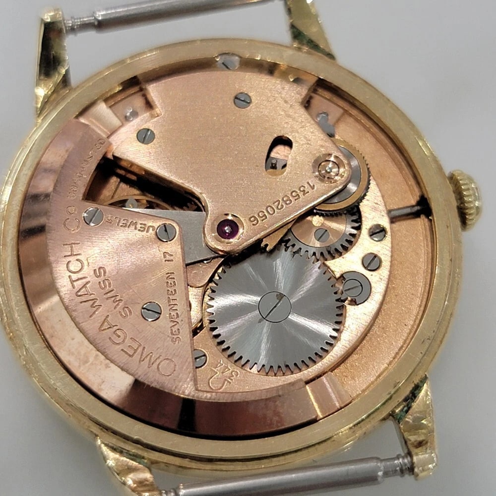 Omega cal 344 14k Gold Filled 32mm Mens 1950s Bumper Automatic Vintage RA581 - 11