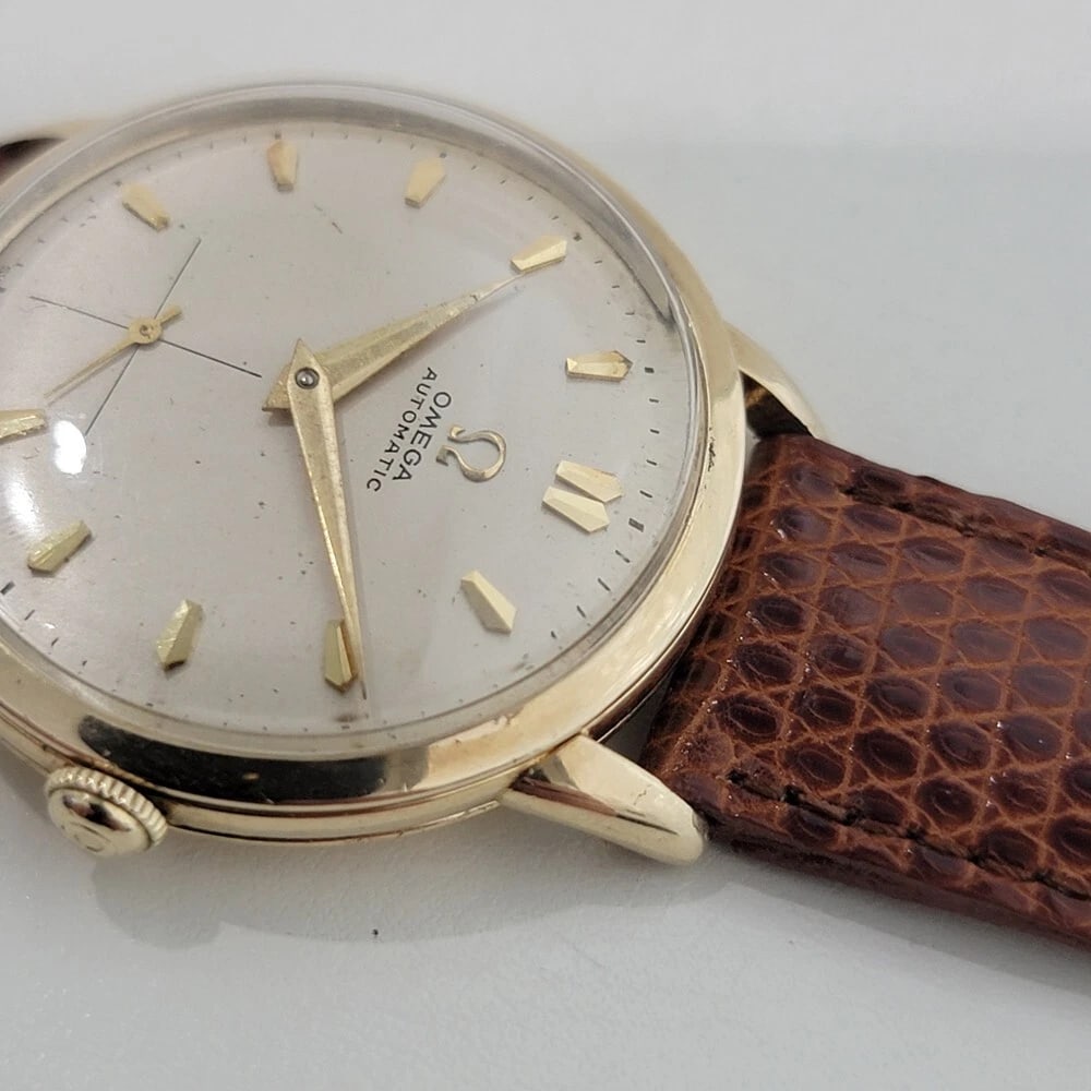 Omega cal 344 14k Gold Filled 32mm Mens 1950s Bumper Automatic Vintage RA581 - 6