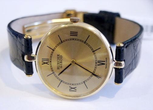 Solid 18k BUECHE GIROD Unisex Watch w/Crocodile* in EXLNT Condition - 7