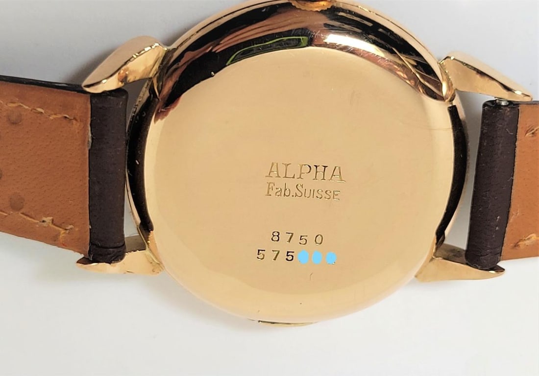 Vintage 18k Rose Gold ALPHA Winding Watch c.1950s Ref 8750* EXLNT* SERVICED - 9