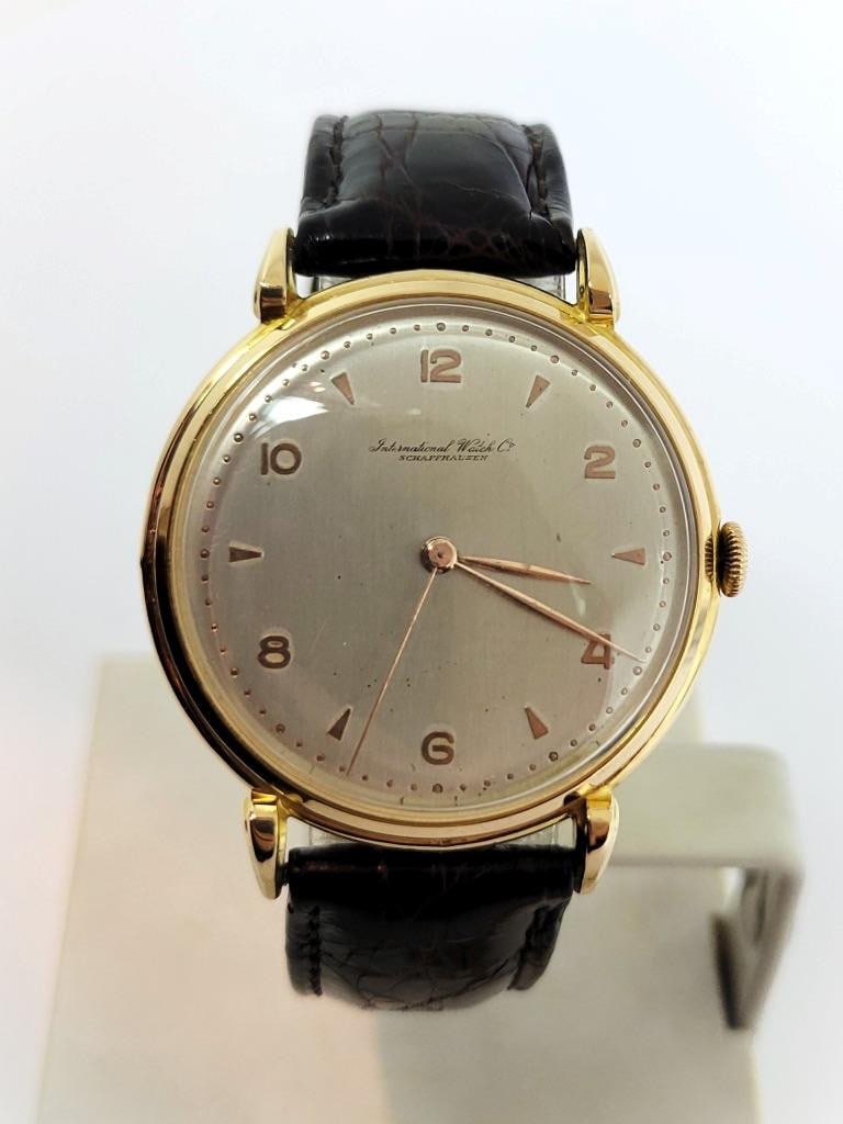 Vintage 18k Rose Gold IWC SHAFFHAUSEN Winding Watch 1950s Cal 89* CLAWS Logs - 2