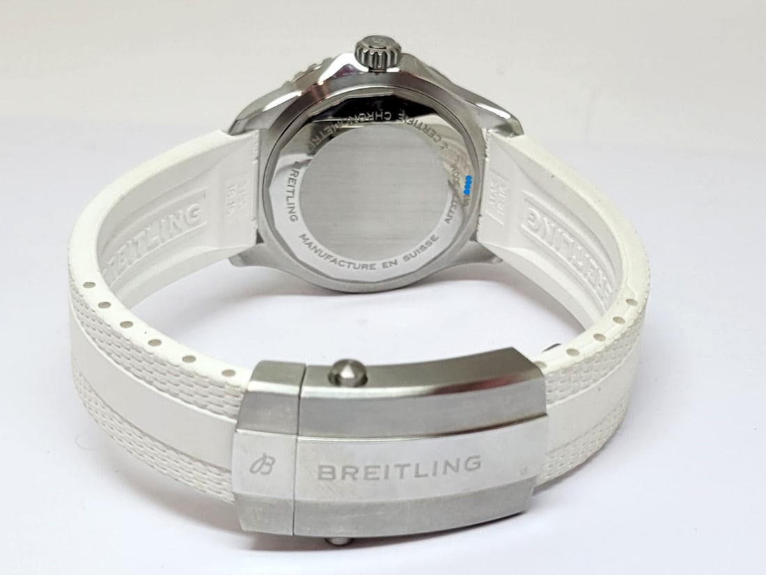 Ladies BREITLING SUPEROCEAN Automatic Chronometer Watch White Dial A17377 EXLNT - 4