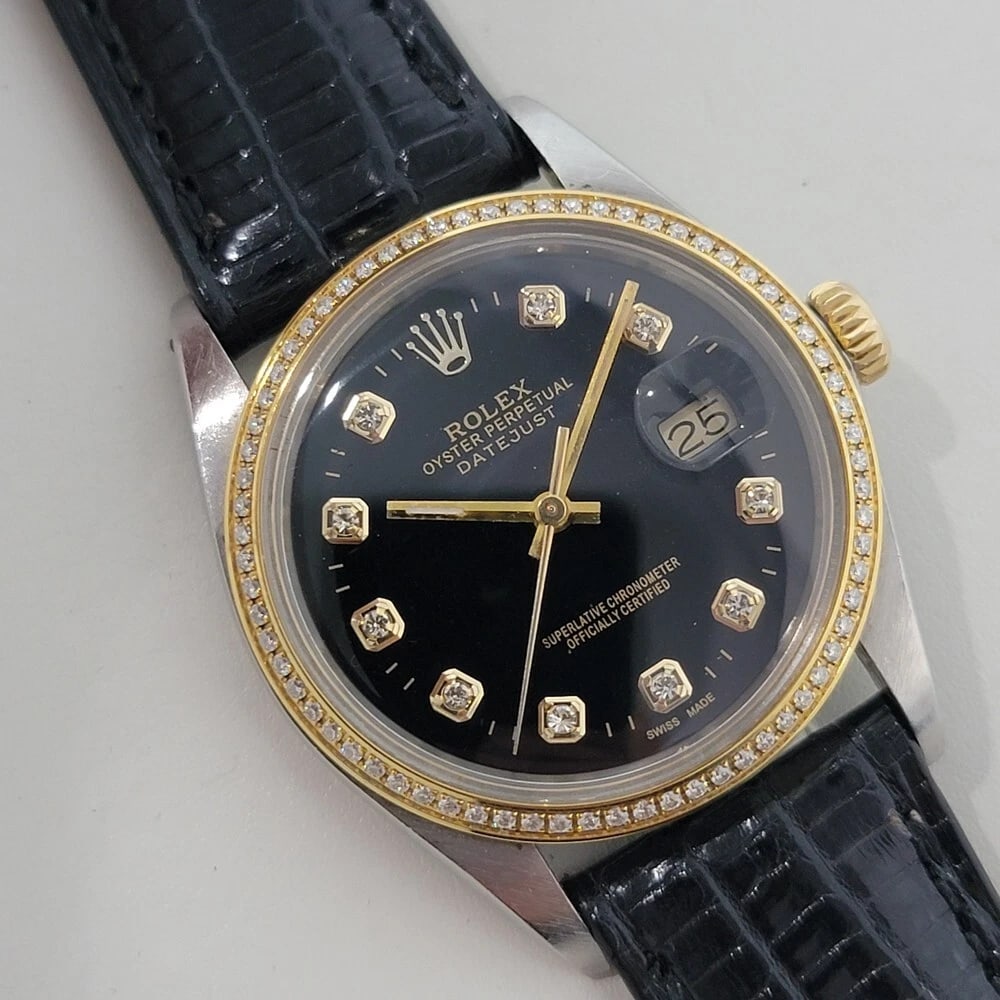 Rolex Oyster 16013 Datejust 36mm 18k SS Mens 1980s Diamond Set Automatic RA548 (1 of 13)