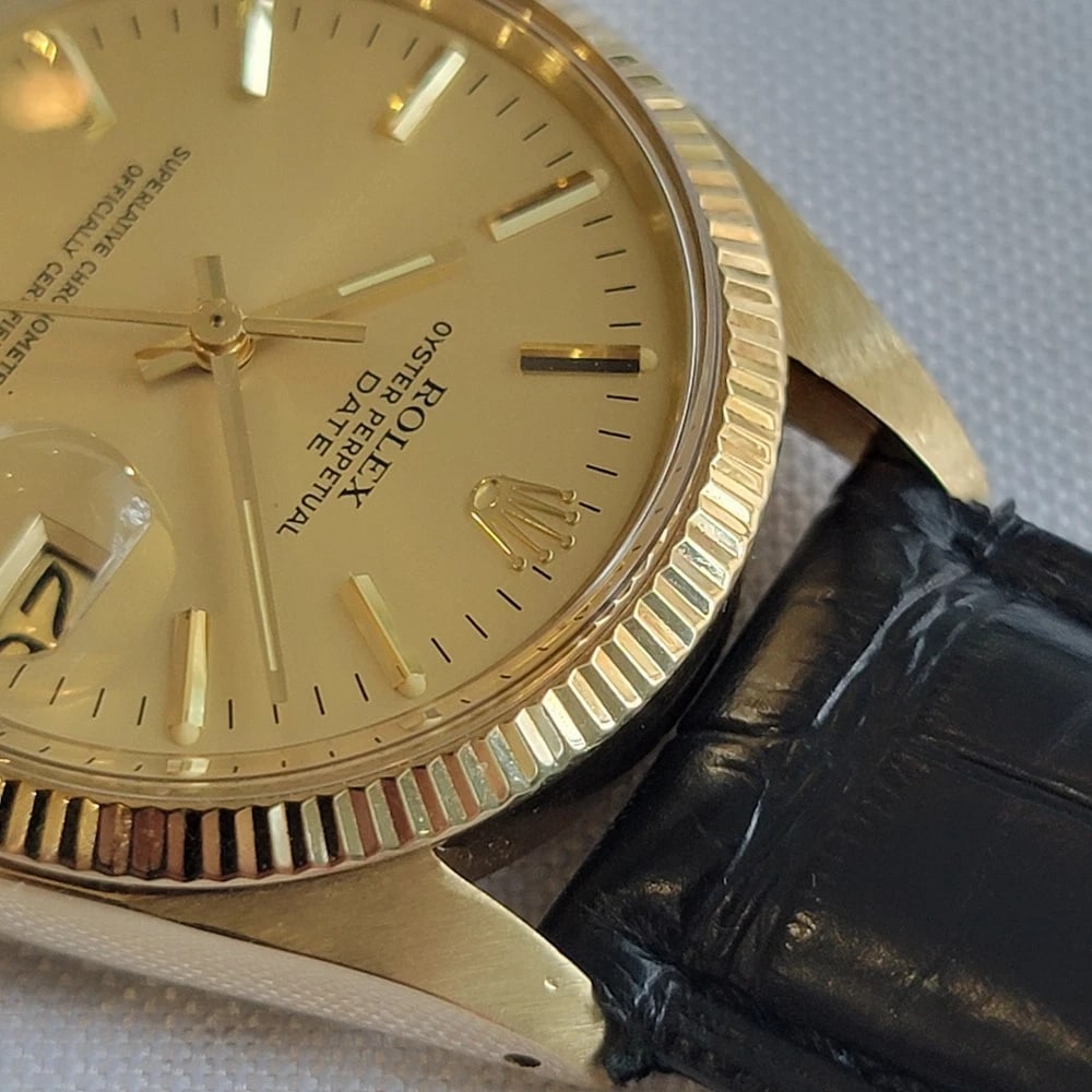 Rolex Oyster Perpetual Date 1503 34mm 14k Solid Gold Mens 1970s Automatic RA692 - 6