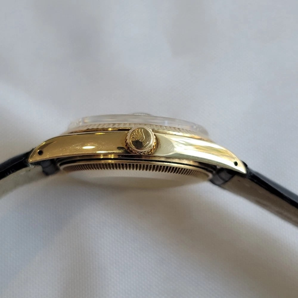 Rolex Oyster Perpetual Date 1503 34mm 14k Solid Gold Mens 1970s Automatic RA692 - 9