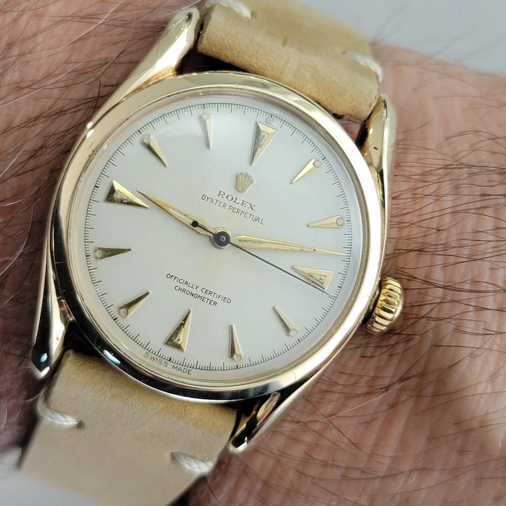 Rolex Oyster Perpetual Ref 6092 14k Solid Gold Mens 1950s Automatic RA657 - 13