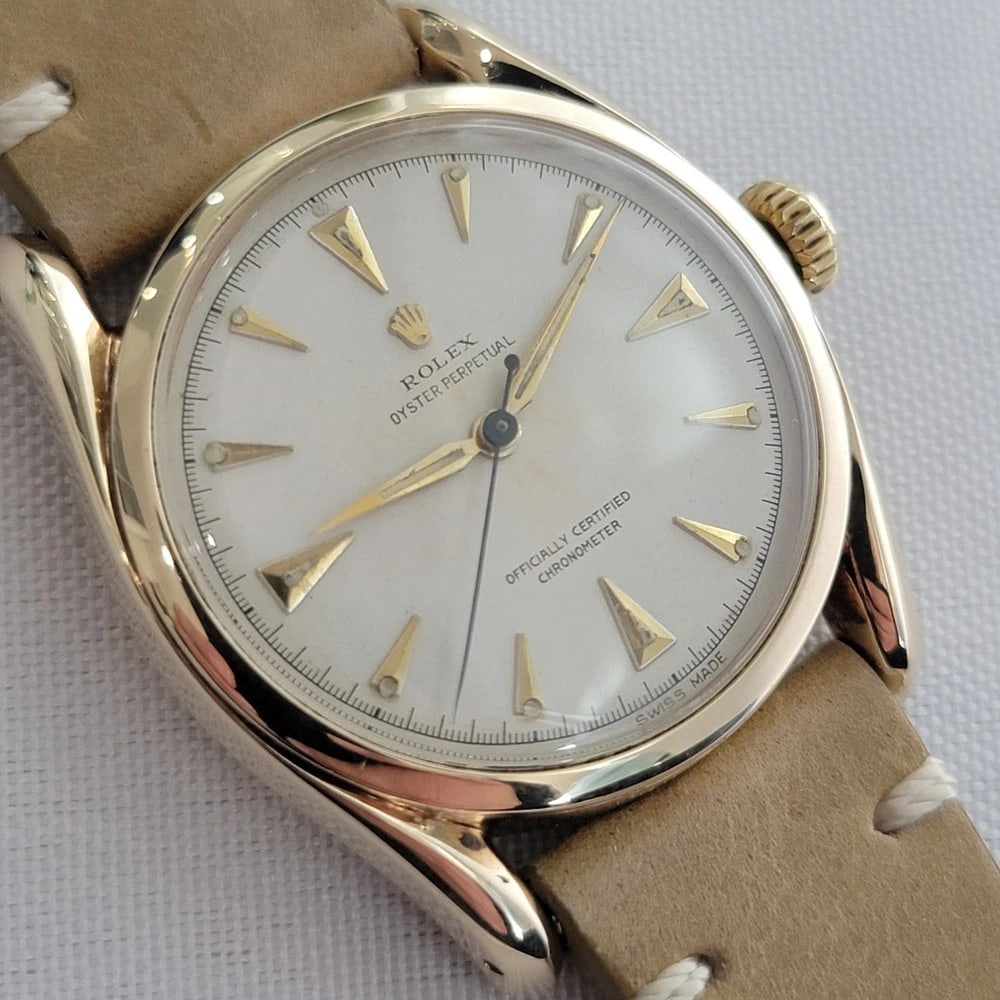 Rolex Oyster Perpetual Ref 6092 14k Solid Gold Mens 1950s Automatic RA657 - 3