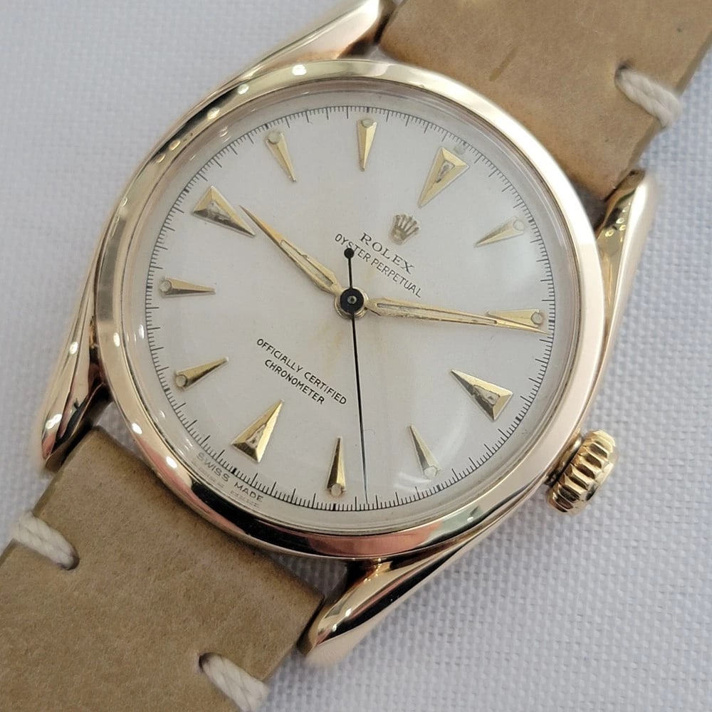 Rolex Oyster Perpetual Ref 6092 14k Solid Gold Mens 1950s Automatic RA657 - 4