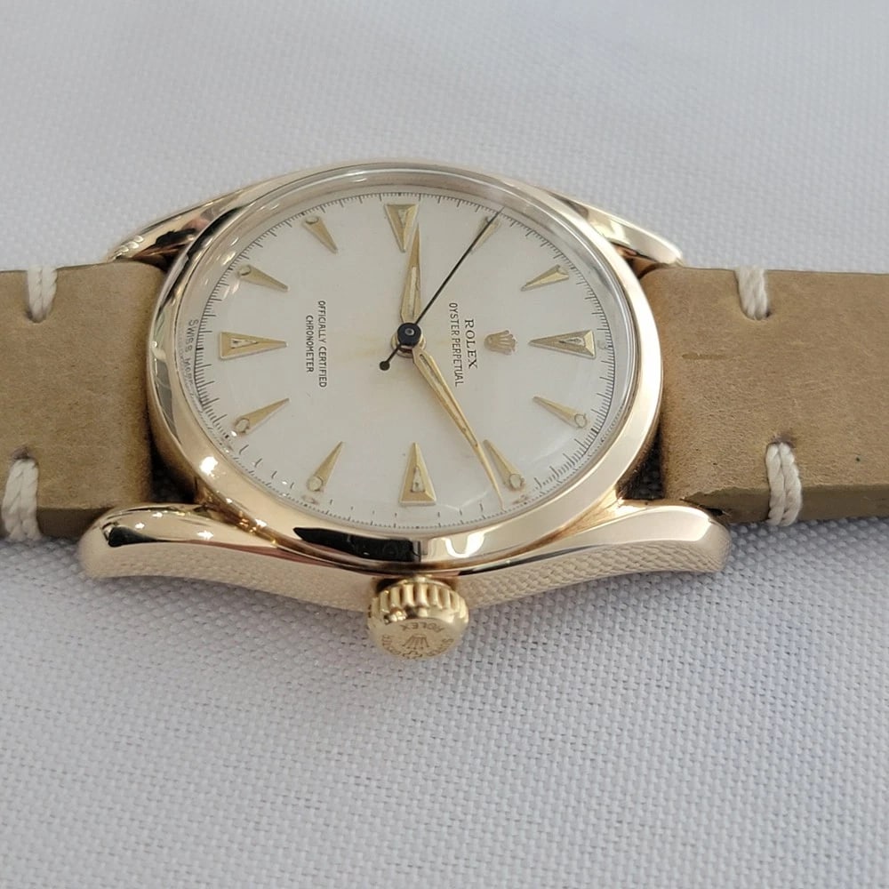 Rolex Oyster Perpetual Ref 6092 14k Solid Gold Mens 1950s Automatic RA657 - 5