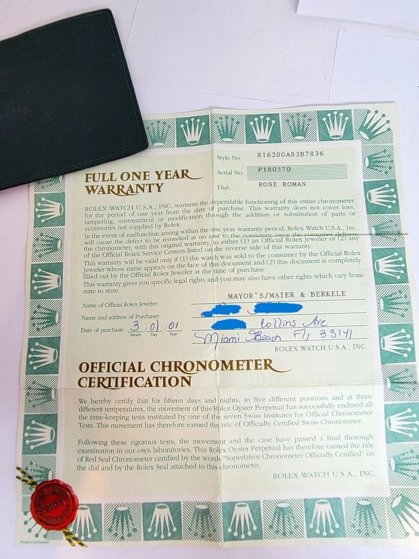 ROLEX DATEJUST Rose Roman Dial Automatic Watch w/DIAMOND BEZEL Ref.16200 c.2001 - 15
