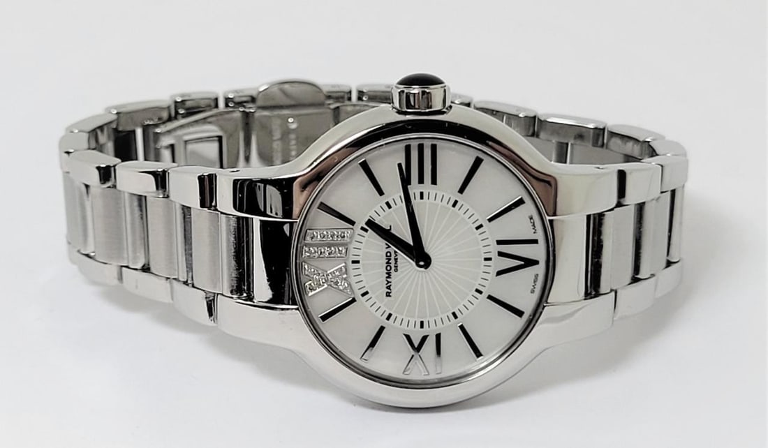 S/Steel RAYMOND WEIL Noemia Ladies Quartz Watch Diamonds on 12 Ref 5932* EXLNT - 3