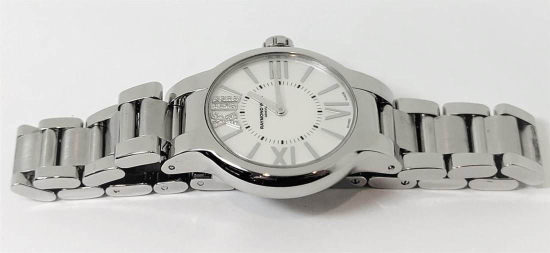 S/Steel RAYMOND WEIL Noemia Ladies Quartz Watch Diamonds on 12 Ref 5932* EXLNT - 6