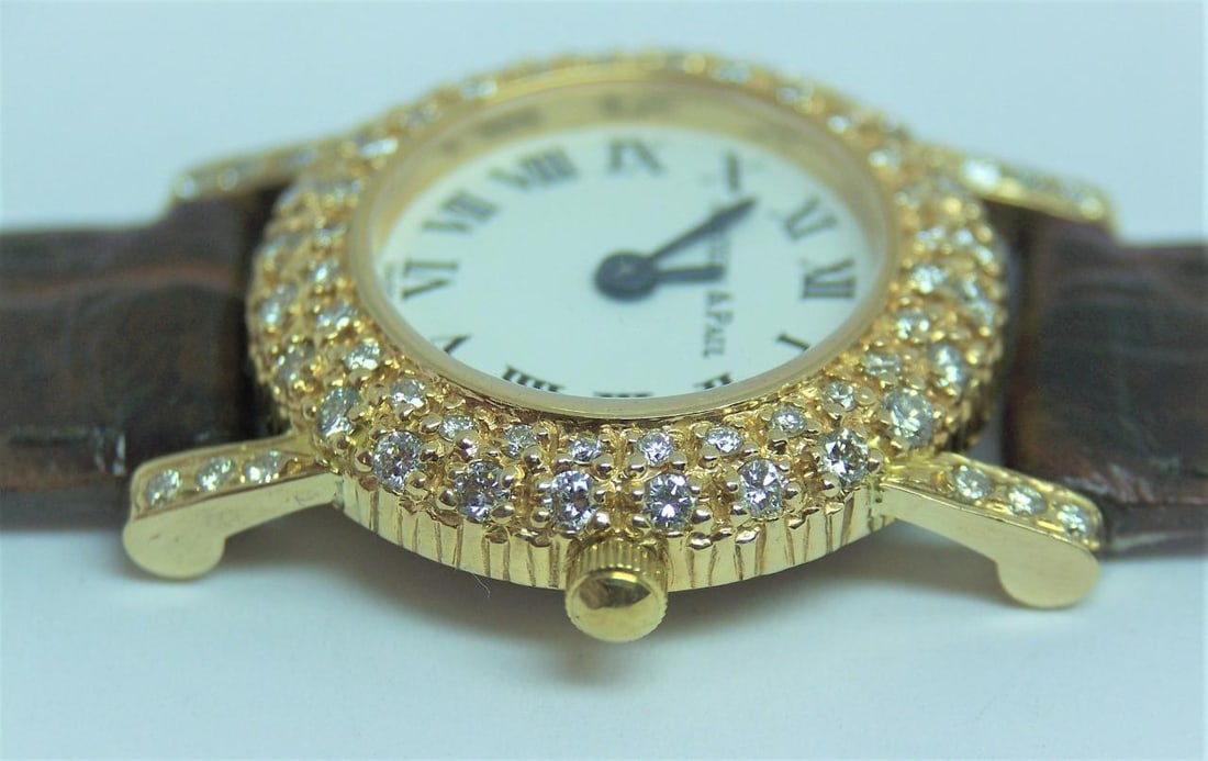 Solid 18k Ladies AUSTERN & PAUL Watch with 1 Ct VS Diamonds* EXLNT - 9
