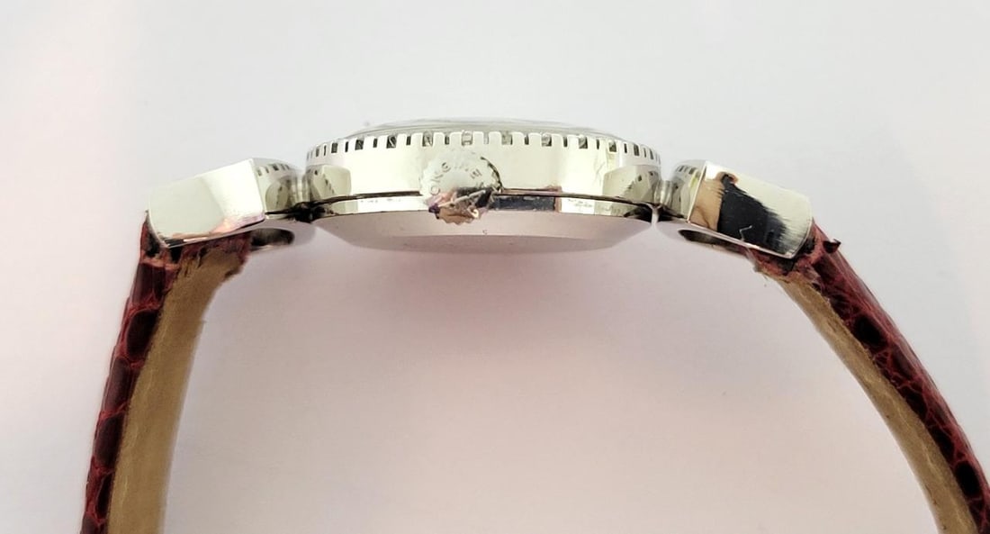 Vintage 18k White Gold LONGINES Ladies Watch with Diamond Bezel Cal 460* EXLNT - 4