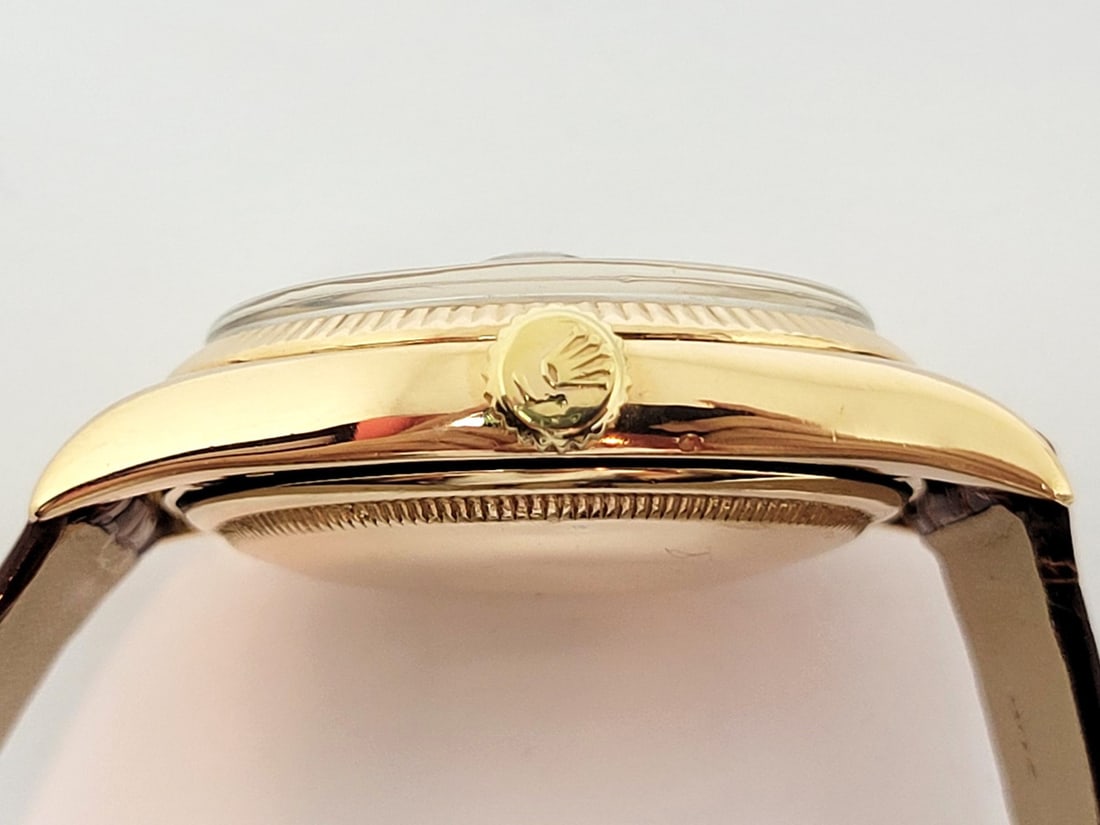 Solid 18k Rose Gold ROLEX Bubble Back Automatic Watch 1960s Ref 6605* EXLNT RARE - 5