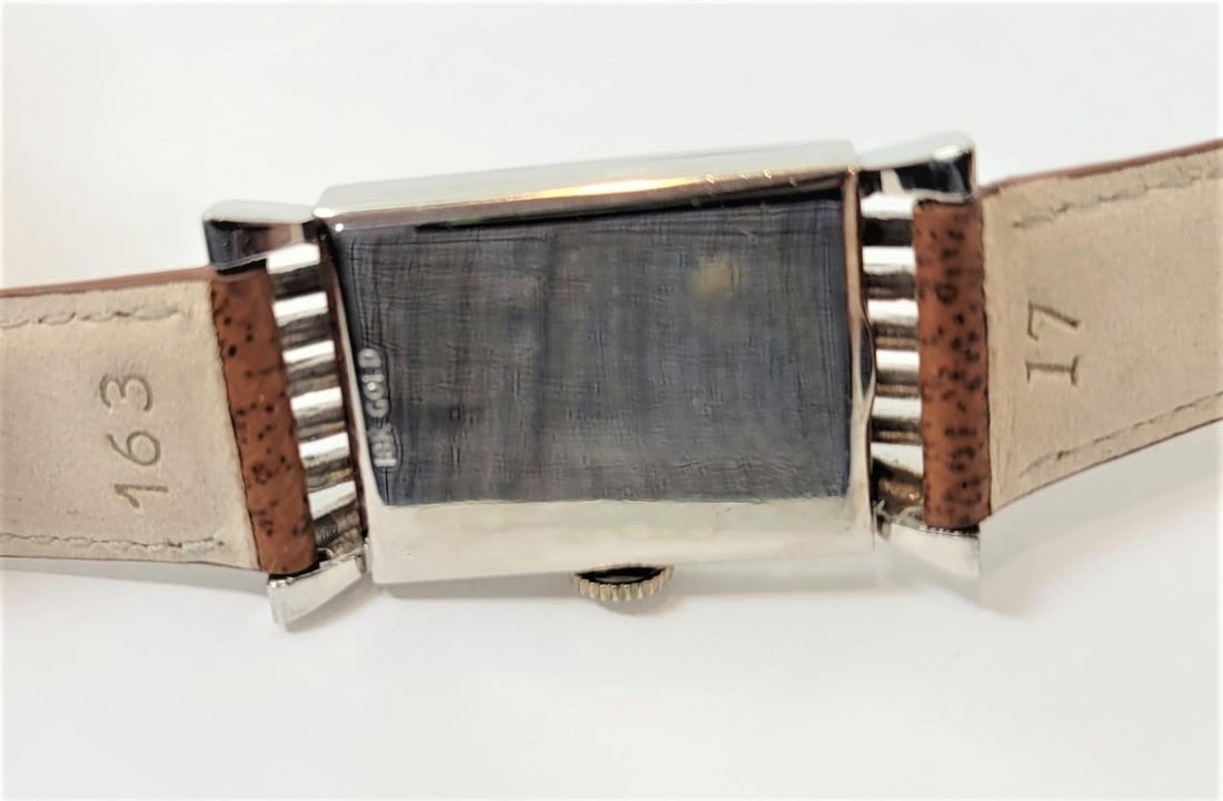 Vintage 18k White LeCOULTRE Winding Watch 1940s Cal 438/CW FANCY LOGS* RARE - 10