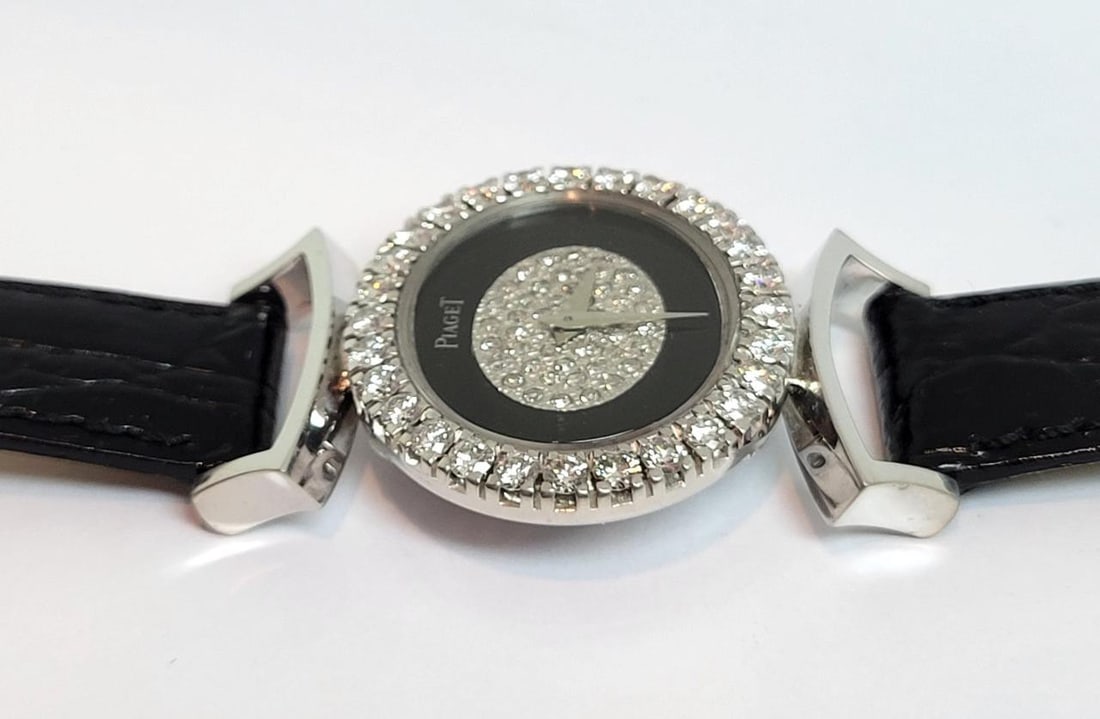 Solid 18k White Gold PIAGET Ladies Dress Watch w/Diamonds Ref 314121* EXLNT - 11