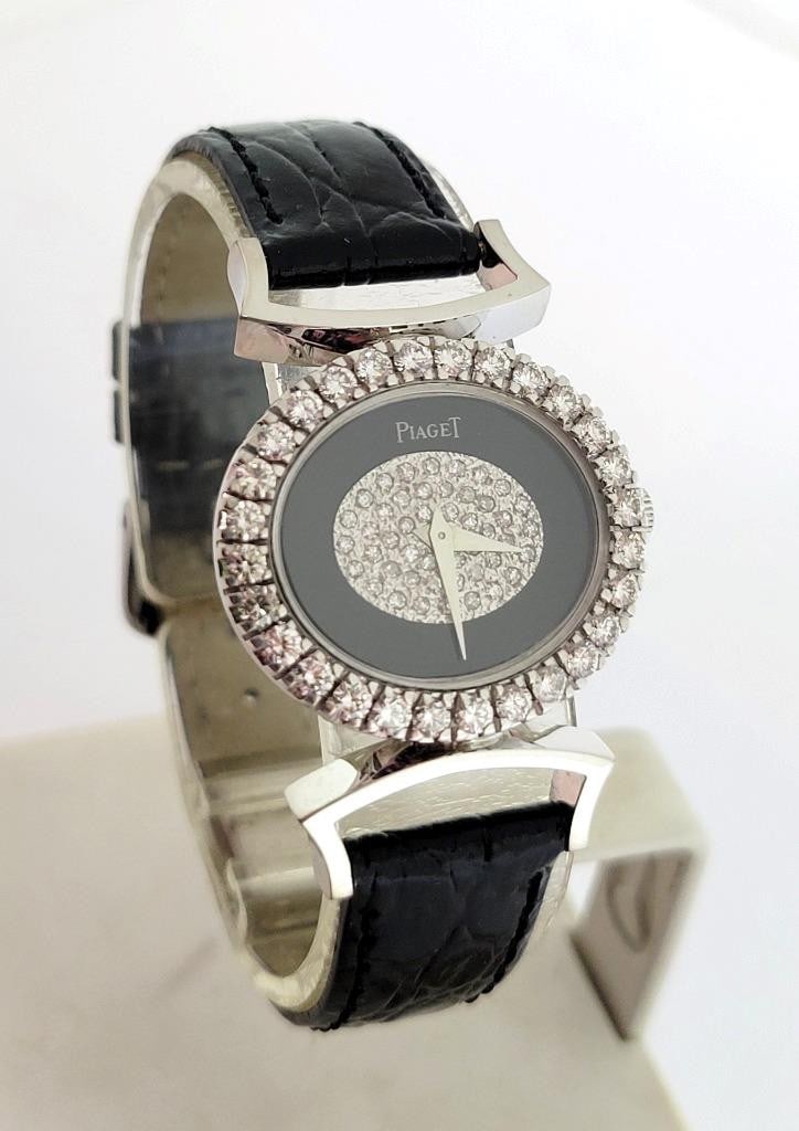 Solid 18k White Gold PIAGET Ladies Dress Watch w/Diamonds Ref 314121* EXLNT - 2