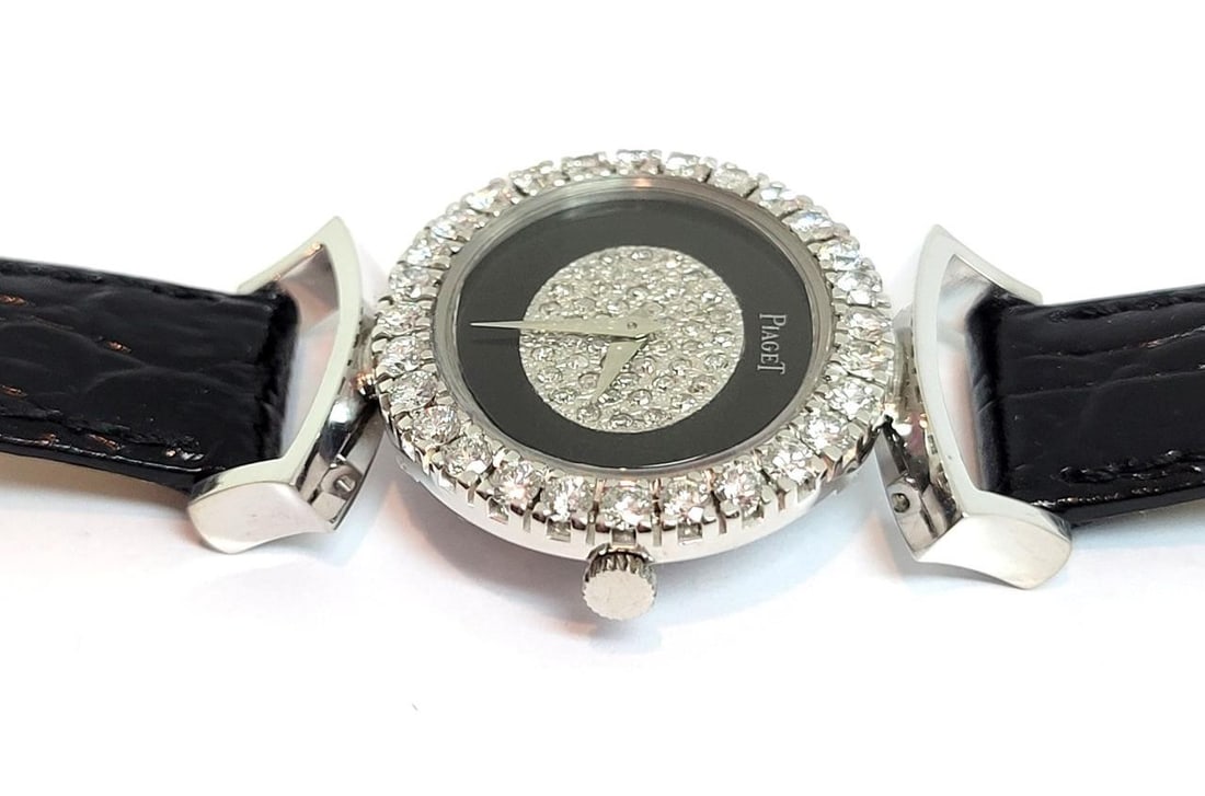 Solid 18k White Gold PIAGET Ladies Dress Watch w/Diamonds Ref 314121* EXLNT - 5